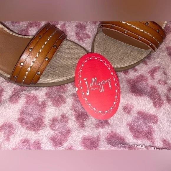 Jellypop Jelly Pop Open Toe Block Heel Sandal leather canvas shannen NEW - Picture 13 of 16